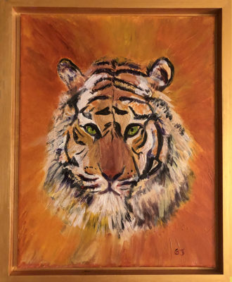 "Tiger" by Greer Jonas, acrylic on canvas